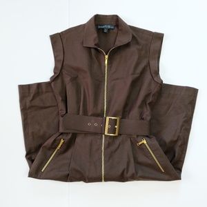 Lafayette 148 full zip belted dress